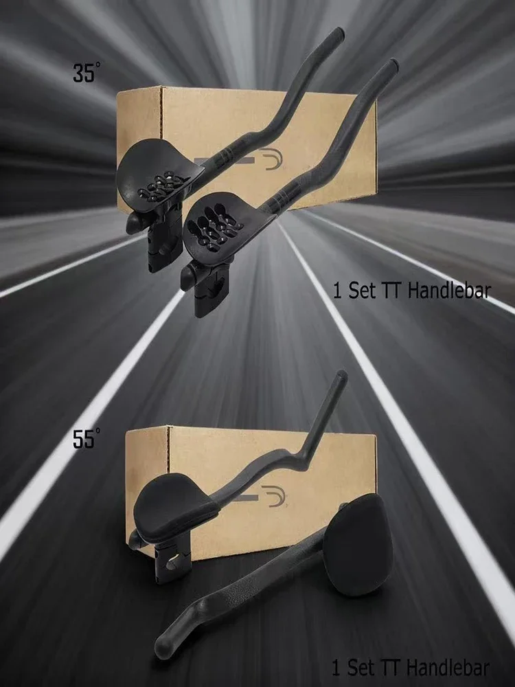AliExpress DE TT Extensions Handlebar Super Light 494g, Adjustable 35/55° Aero Carbon Fiber Bar with Internal Routing for Time Trial Bike