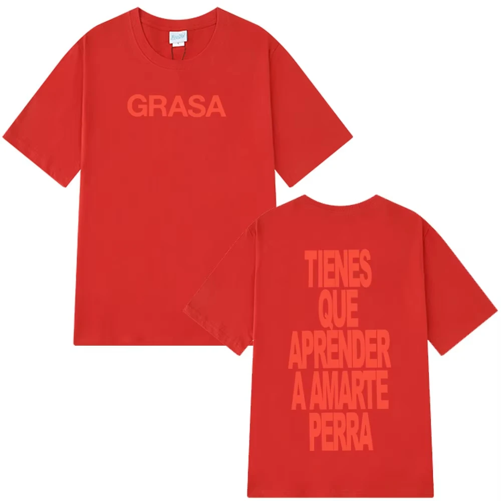 Rapper Nathy Peluso Grasa 2026 Letters Printed T Shrit Men's Women Short Sleeve Tshrits Fashion Casual Aesthetic Cotton T-shirts