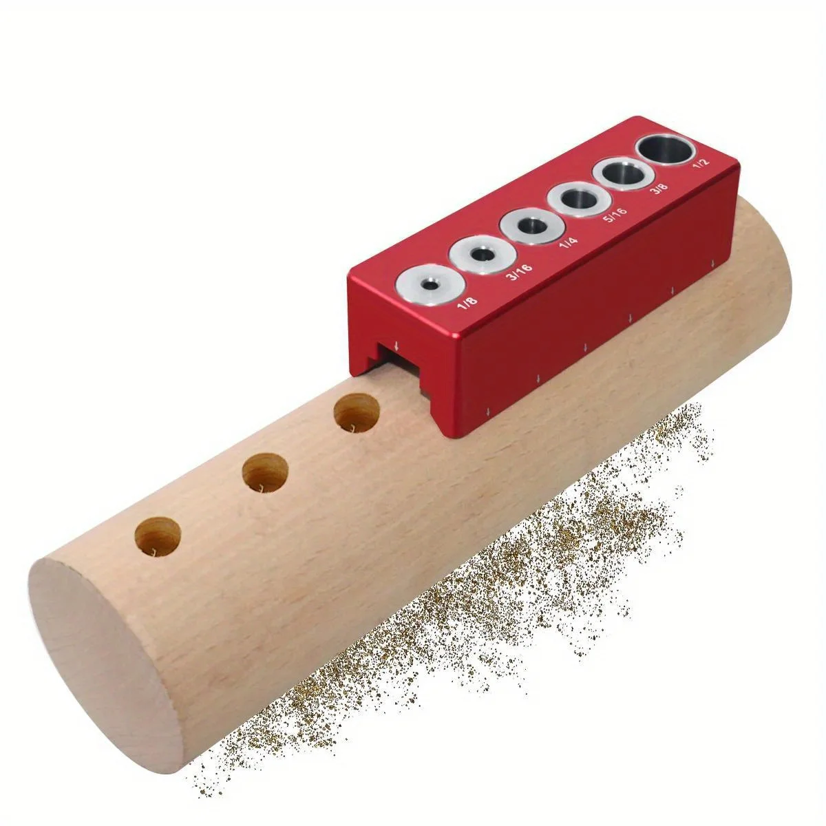 Localizzatore per guida di perforazione portatile in pollici per carpenteria, 6 guide per trapano temprate Posizionatore di fori per tasselli con maschera per fori tascabili verticali