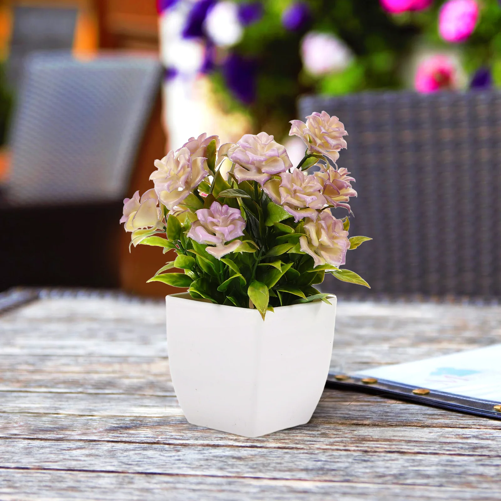 

4 Pcs Artificial Potted Plant Fake Plants Indoor Bonsai Desktop Green Outdoor Pots Ornaments Faux Decoration