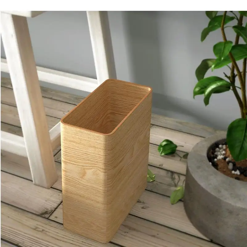 

Solid Wood Trash Can No Lid Storage Bucket Paper Basket Rectangular Kitchen Garbage Can Garbage Bin Home Waste Bins Trash Bin