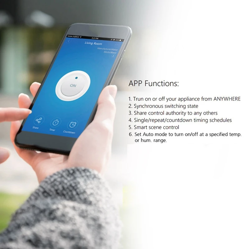 Ewelink 온도 모니터 스위치 모듈, RF 원격, 구글 홈 알렉사용, 16A, 3000W