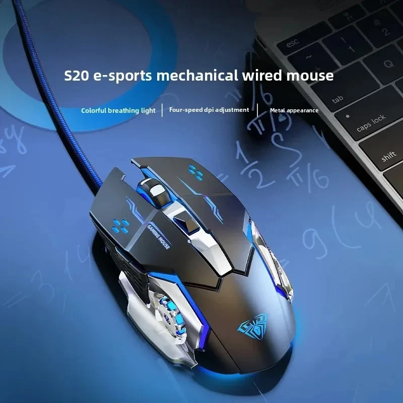Wired Gaming Mouse S20 Glowing Desktop Laptop Computer Esports Macro Programming for Chicken Cflol And Other Games