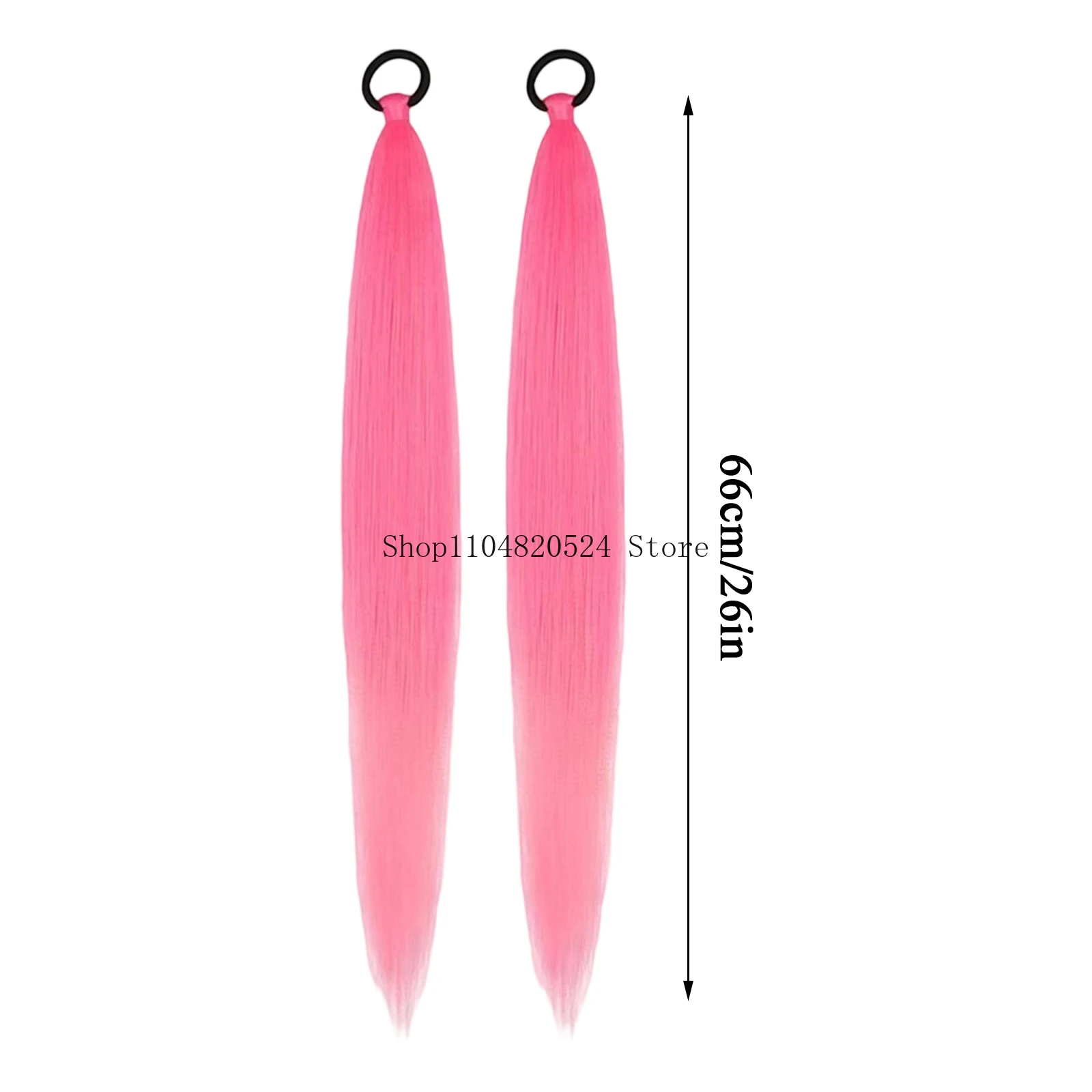 Cola de Caballo recta sintética para mujer, 2 uds., con lazo elástico para el cabello, extensiones de cabello de cola de caballo trenzadas coloridas, accesorios para el cabello