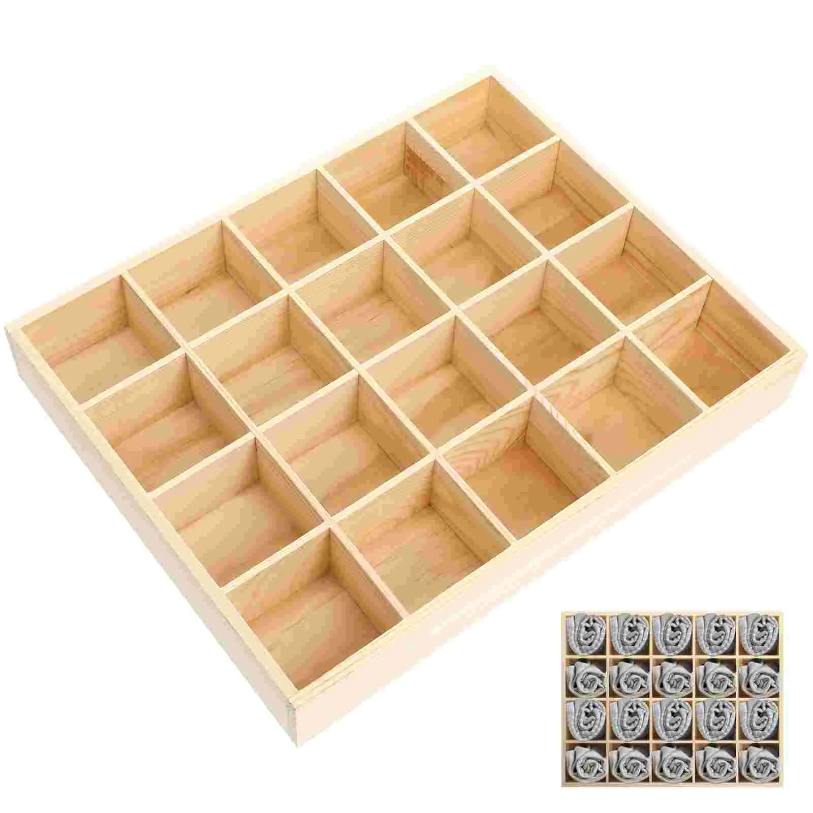 

20 Compartments Storage Box Panties Organizer Case Socks Container Bins for Shelves Shoe Rack Bamboo Baby