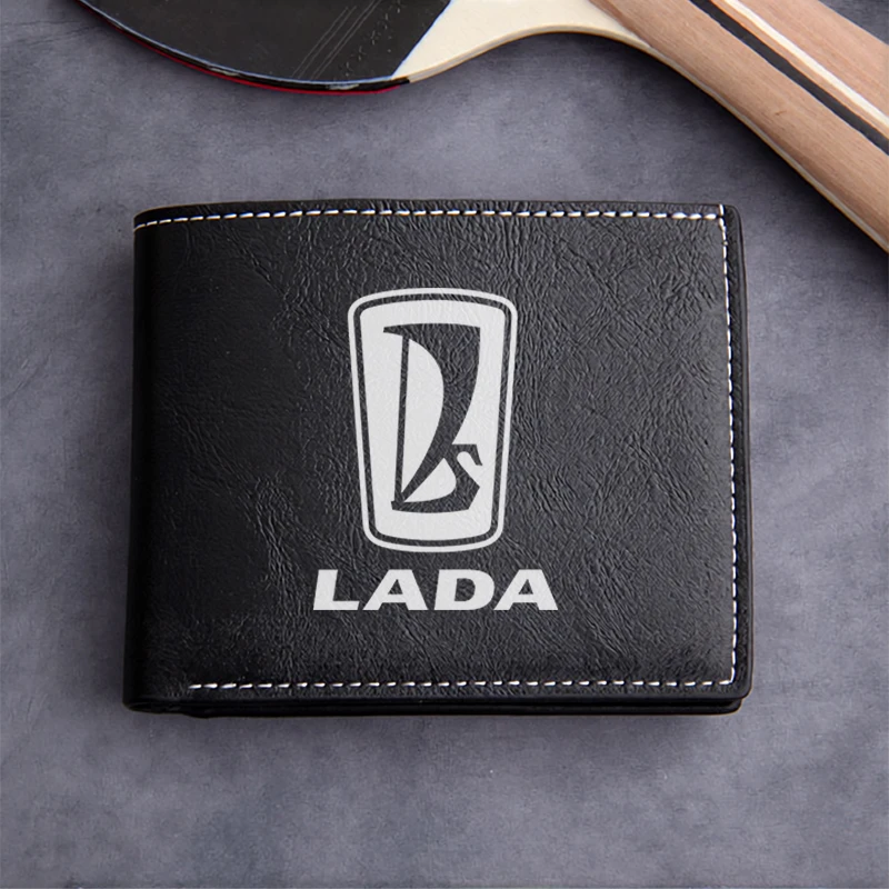 LADA Premium PU Leather Wallet Men's Compact Design Lightweight Durable Business Style Minimalist Logo Embossed Finish