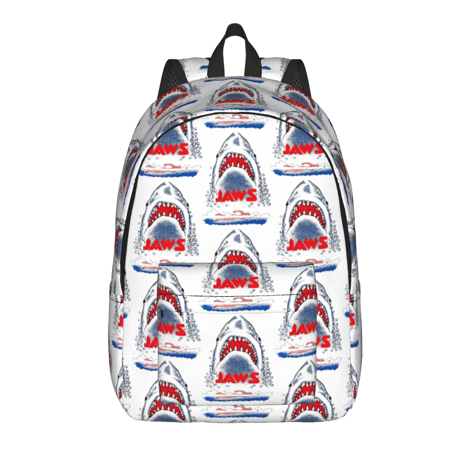 Jaws Shark Attack Sketch Poster Backpack  University Backpacks Girl Custom Large High School Bags Leisure Rucksack