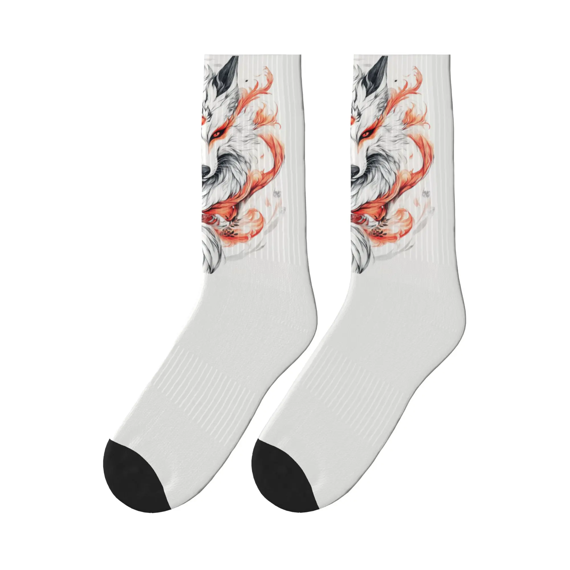 

Japanese Okami Wolf Sports Socks Sweat Absorbing Stockings All Season Long Socks for Unisex Christmas Gifts