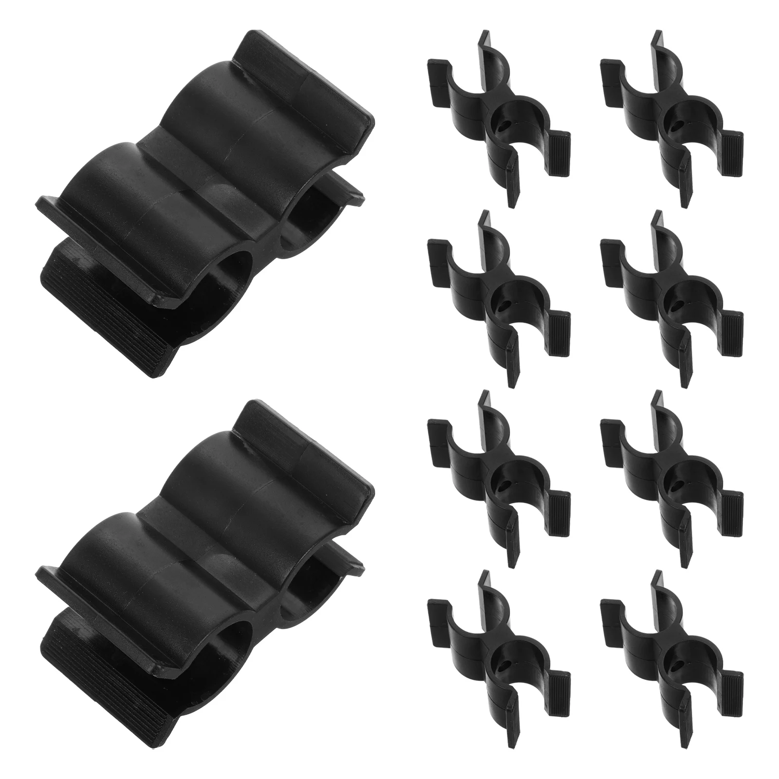 

10pcs Durable Black Nylon Double Pipe Clamps Boat Accessories Fence Rail Clips Pole Hooks Strong