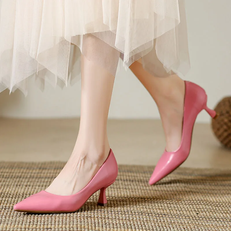 Patent Leather Fashion High Heels New Pointed Toe Pumps Elegant Woman Heeled Shoes Shallow Mouth Candy Colored Sexy Single Shoe