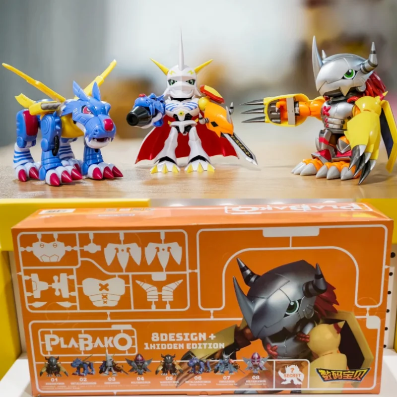 Caja Sorpresa Original de Bandai Plabako Digimon Adventure, Figura de Acción de Digimon War Greymon, Caja Misteriosa de Angewomon, Juguete de Regalo de Cumpleaños
