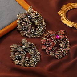 Baroque Vintage Large Heavy Duty Butterfly Wreath Brooch Pins Temperament Versatile Coat Accessories Exquisite Suit Corsage