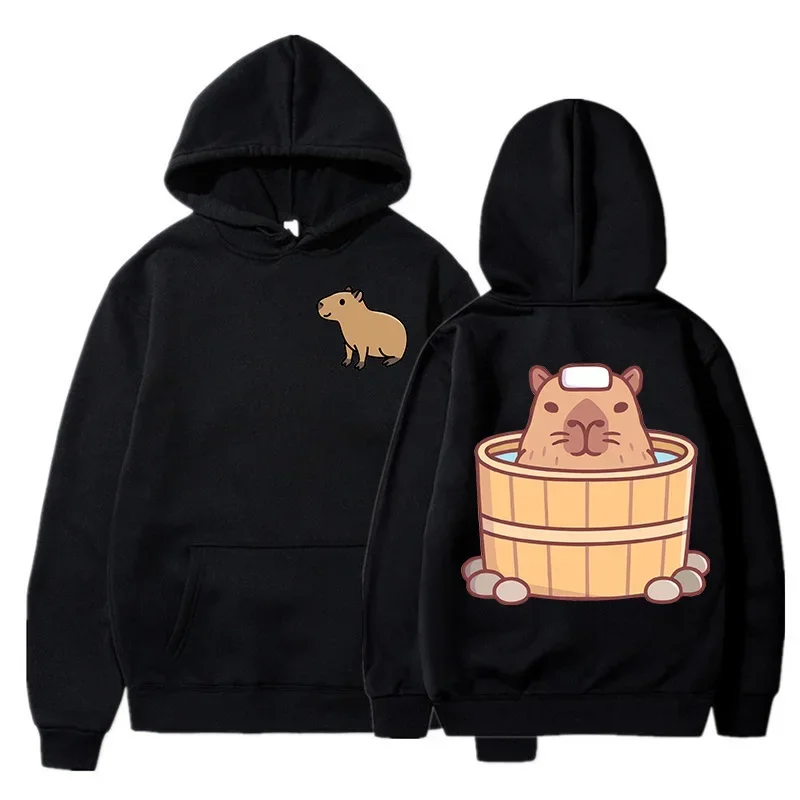 Capybara Fashion Hoodie Women Men Harajuku Pullovers Capibara Gothic Sweatshirt Mange Cute Y2k Hoody Cartoon korean style hooded