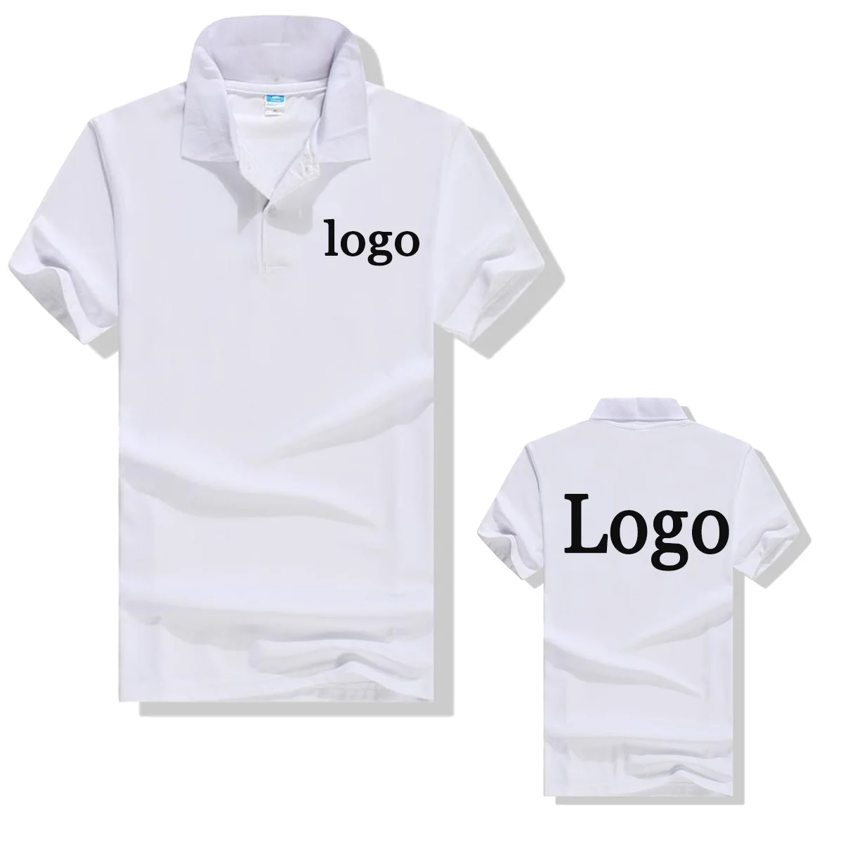 

New style sport short-sleeved polo shirt with custom logo made of polyester fiber, suitable for both men and women for summer