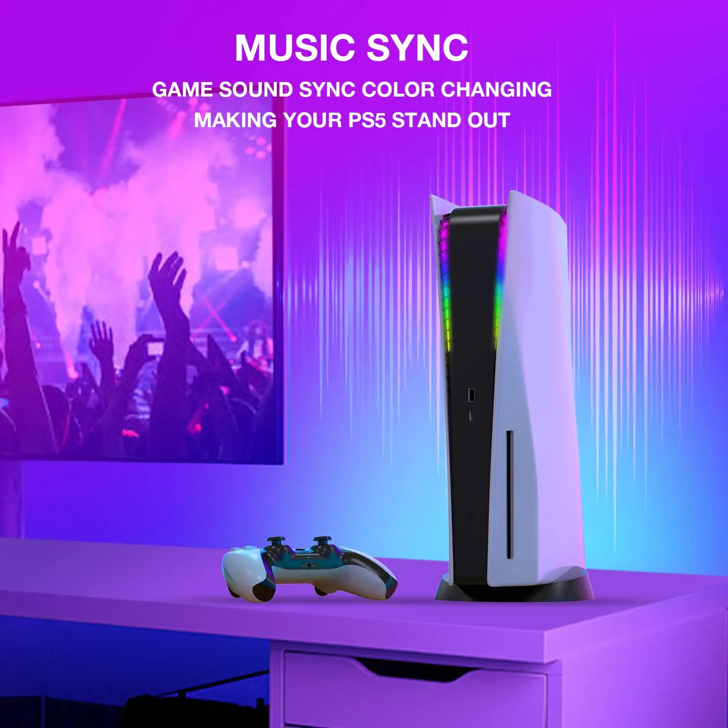 Dla Ps5 Led do gier neonowe światła pasek Rgb akcesoria zestaw oświetlenia Led do konsoli Playstation 5 edycja cyfrowa i Disc Edition