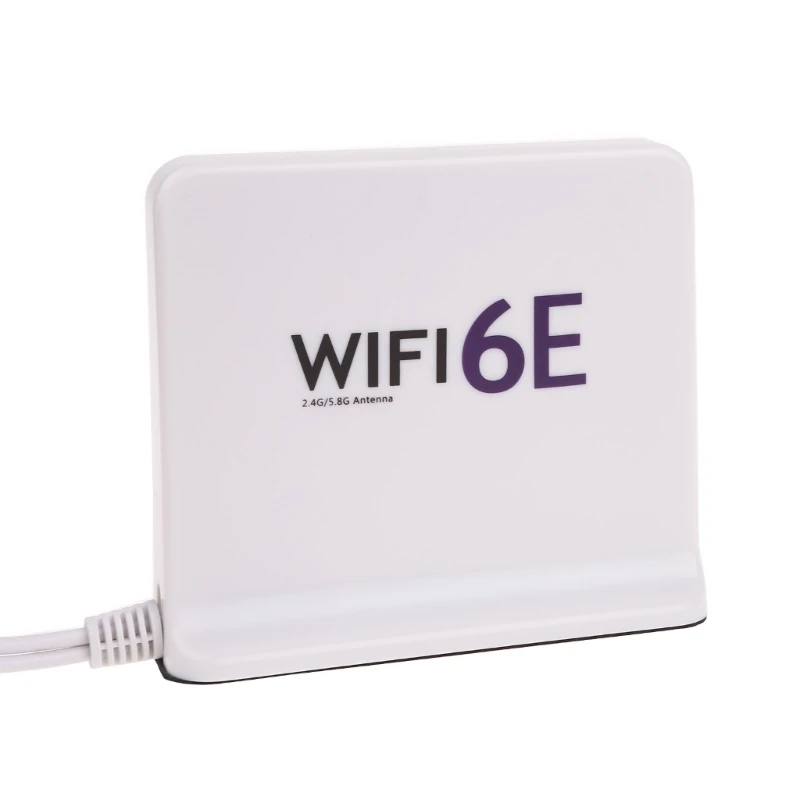 E56B WiFi 6E Tri-Band 2.4GHz + 5 GHz + 6GHz Base Omnidirectional WiFi Antenna with 1.5M Extension Cable for WiFi Router