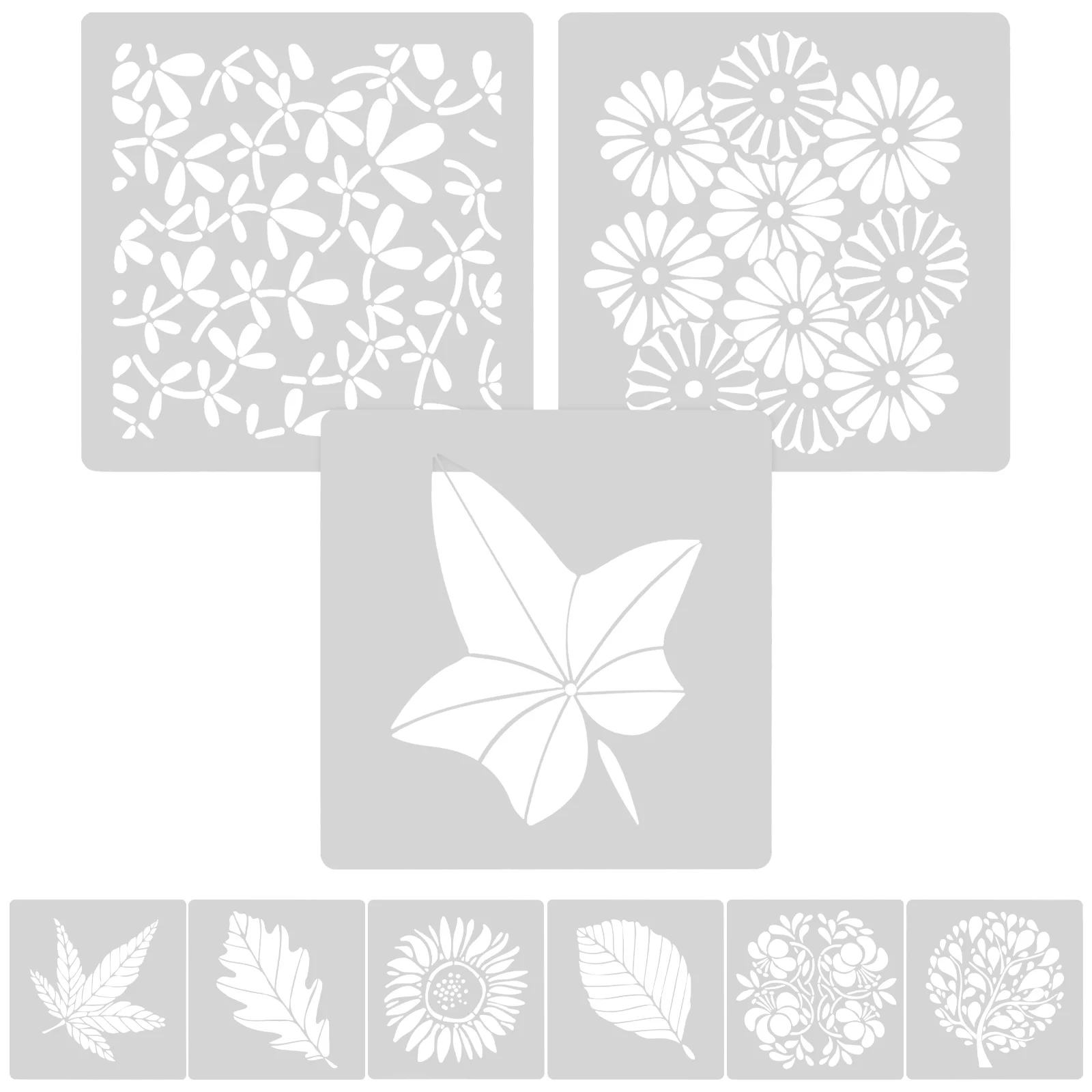 

Sunflower Stencil Flowers Plants Stencils Floral Template Leaves Wall for Painting The Pet