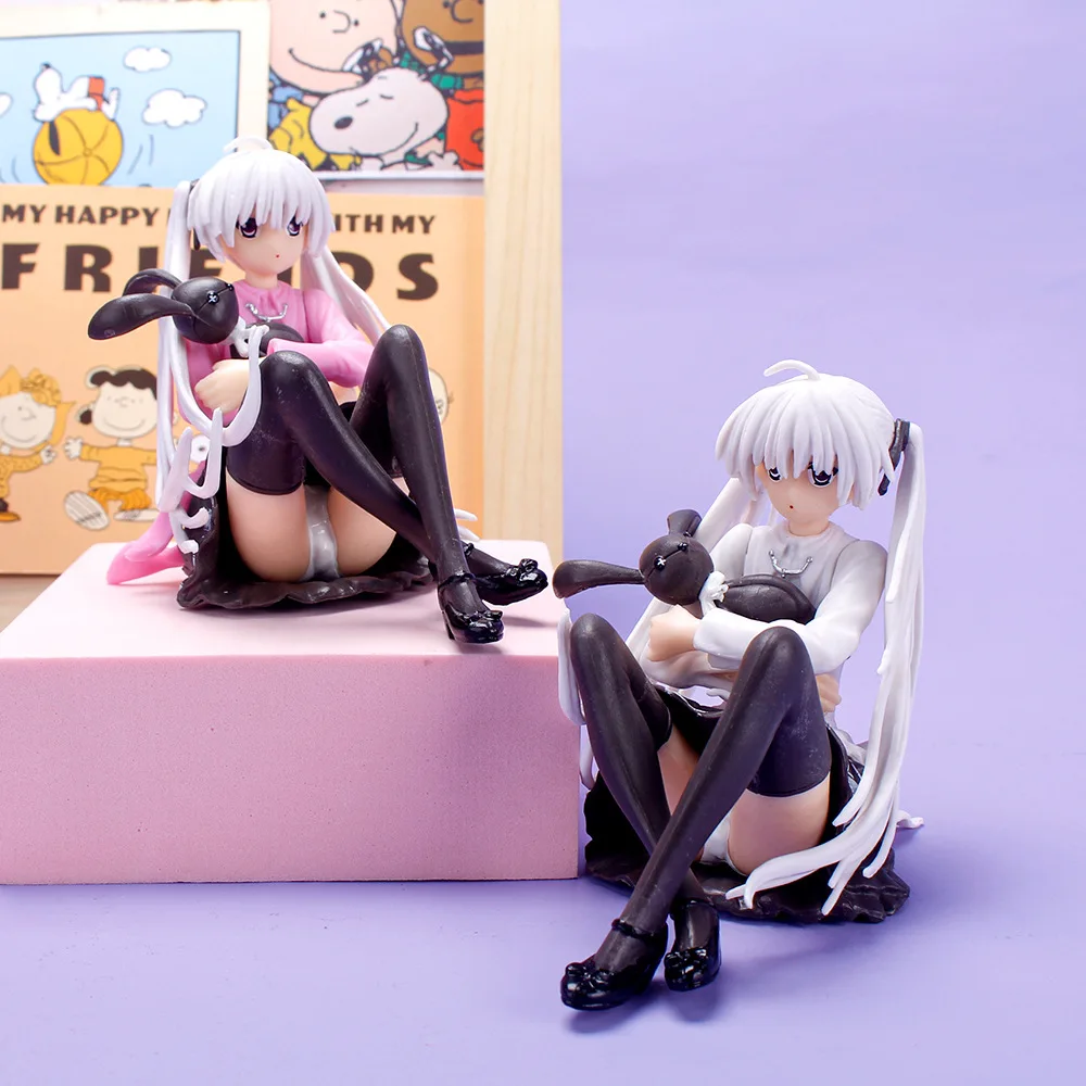 11CM Anime Cute Figure Kasugano Sora Where We Are Least Alone Sitting And Hugging The Rabbit Model Dolls Toy Gift Collect PVC