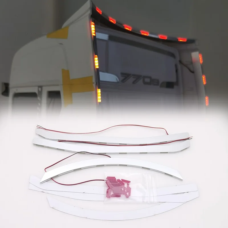 Cab LED Side Light Strip 5V Aluminum Alloy Cnc for 1/14 Tamiya RC Truck Trailer Tipper Scania 56368 770S Accessories DIY Parts