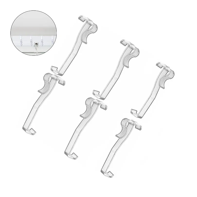 Curtain Clip 6pcs 2.5 Inch Curtain Hidden Clip Clear Plastic Curtain Fixer Bracket for Blinds