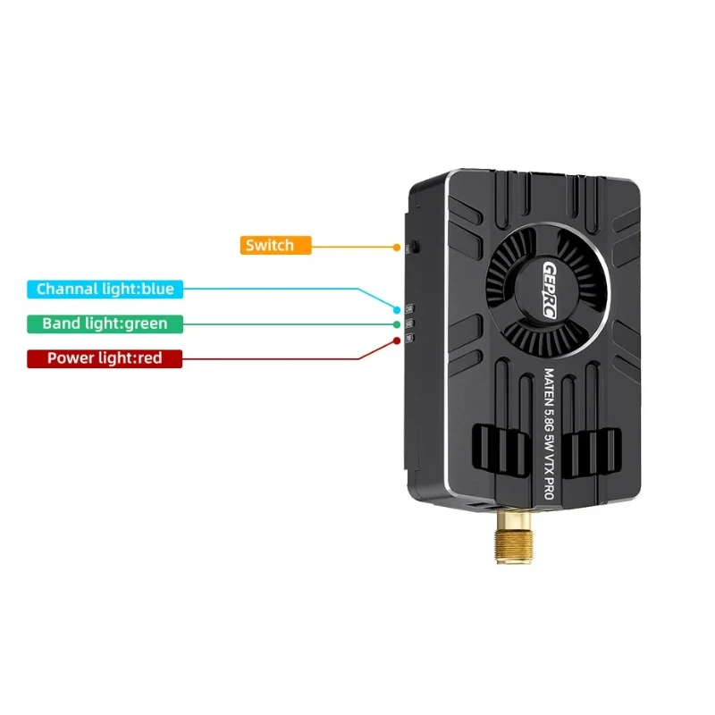 GEPRC MATEN 5.8G 5W VTX PRO Ingebouwde microfoon Zendondersteuning IRC Tramp Protoco met 80 transmissiekanalen