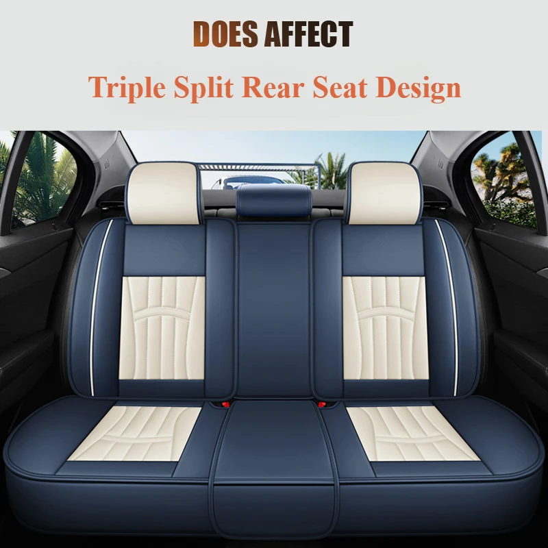 

Comfortable, Durable, High-Quality Pu Leather Universal Car Seat Cover for the Rear Seat, Suitable for All Seasons and Easy to Maintain, Does Not Affect the Use of the Rear Armrest, Suitable for Most Car Rear Seats Such as Sedans, Suvs, Pickups, and Other