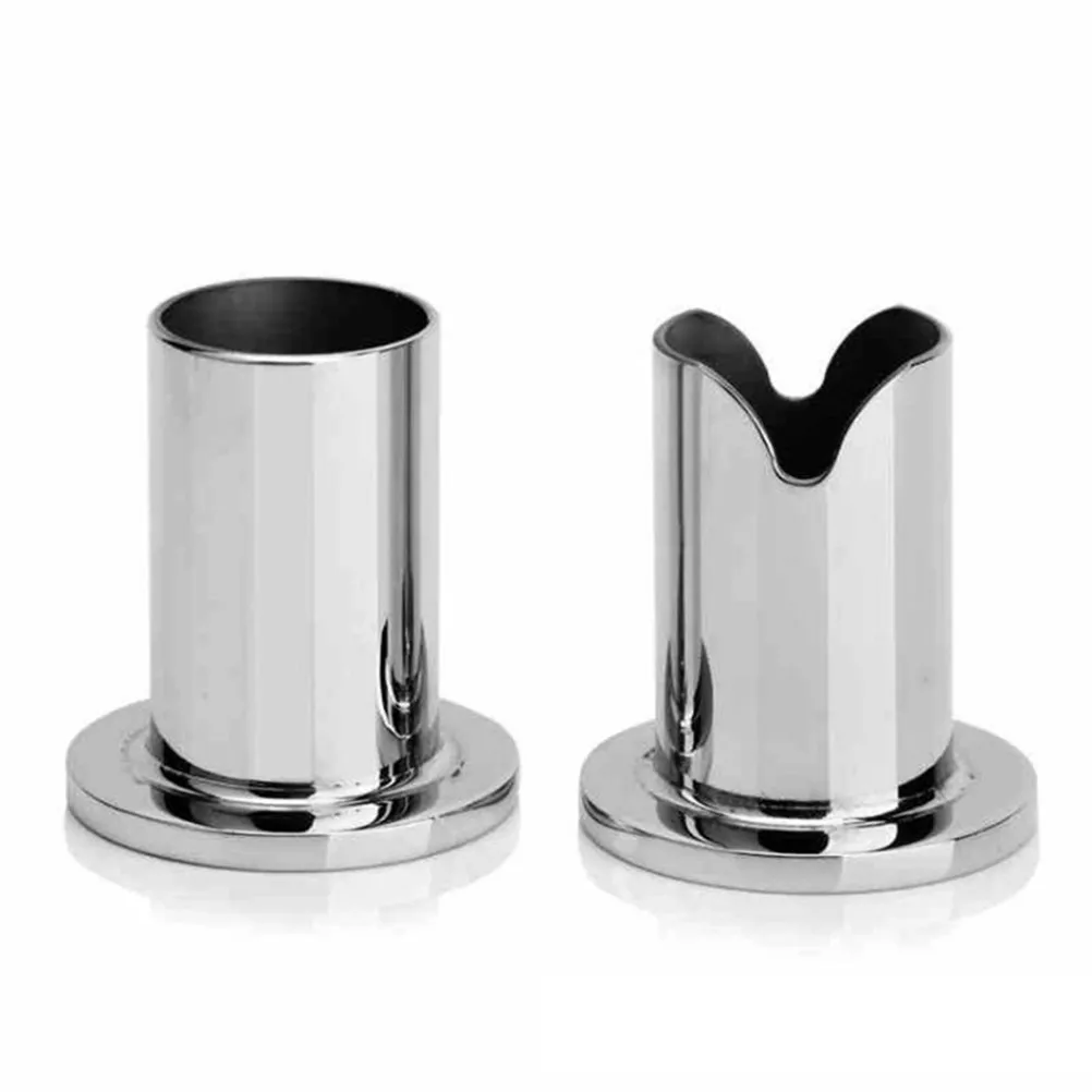 Premium Stainless Steel Toothpick Stand Open V-Shape Design Solid Integral Structure Polished Surface for Home Dining Table