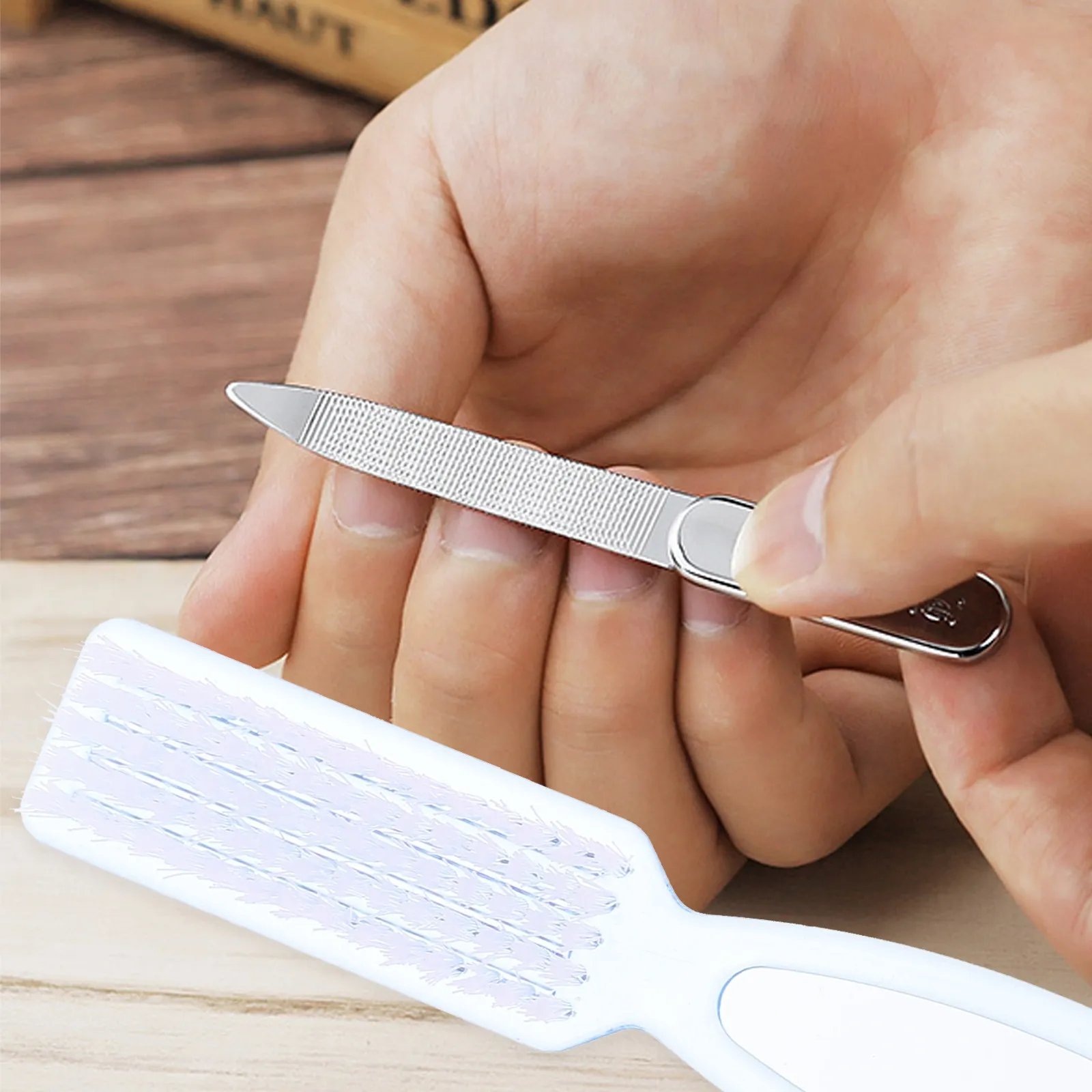 

15Pcs Nail Cleaning Brush Effective Bristles Nail Care Tool Portable Fingernail Cleaning Pedicure Manicure Accessory
