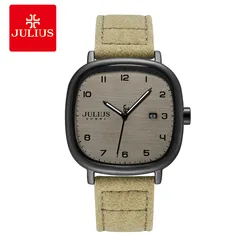 Julius Poly Time Korean Style Leisure Sports Multi functional Calendar Window Glow Waterproof Quartz Watch Men's Watch