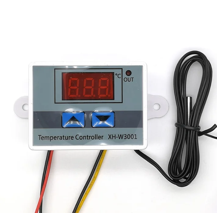 10PCS New 12V/24V/220V W3001 Digital LED Temperature Controller 10A Thermostat Control Switch Probe XH-W3001