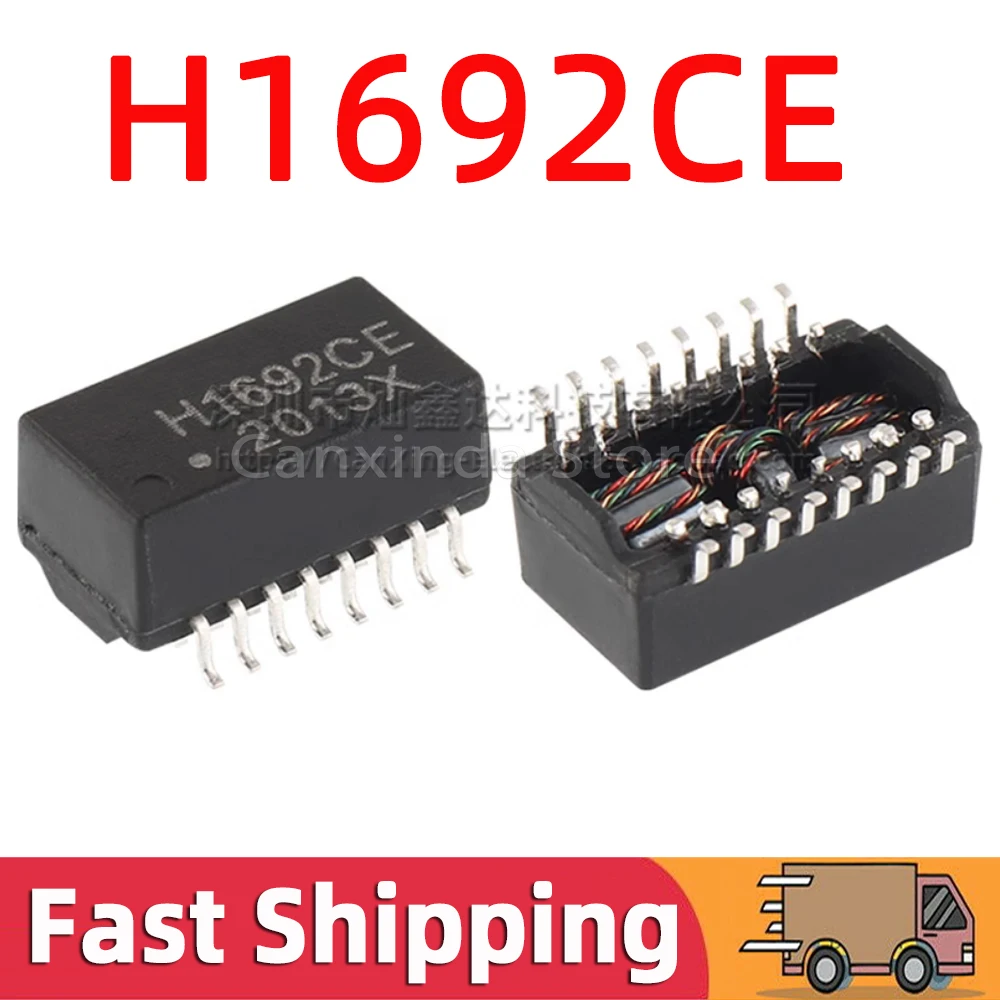 5pcs H1692CE H1692 SOP16 SMD Network Transforme 10/100 Base-t Ethernet Isolation Transformer POE Isolated Choke