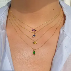 Ins Fashion Delicate Zircon Dinosaur Pendant Necklaces For Women Girl Charm Necklace Birthday Party Jewelry Gift
