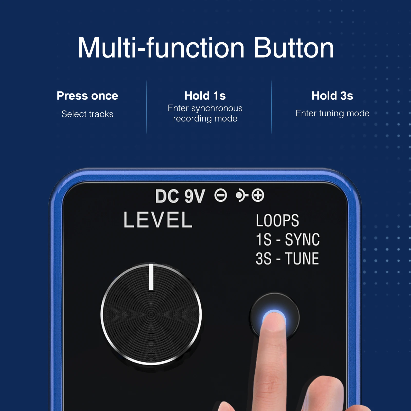 Lekato-Mini Pedal de efectos para Guitarra eléctrica Looper Loop, sintonizador, grabación de 3 ranuras de onda por 6 minutos, tablero de pedales