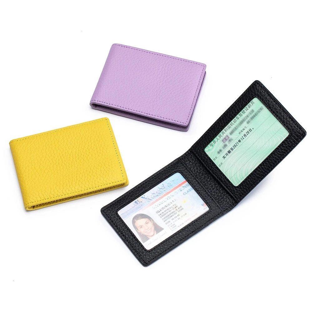 Ultra-Thin Genuine Leather ID Card Holder Fashion Credit Card Wallet Case for Business Document Cover