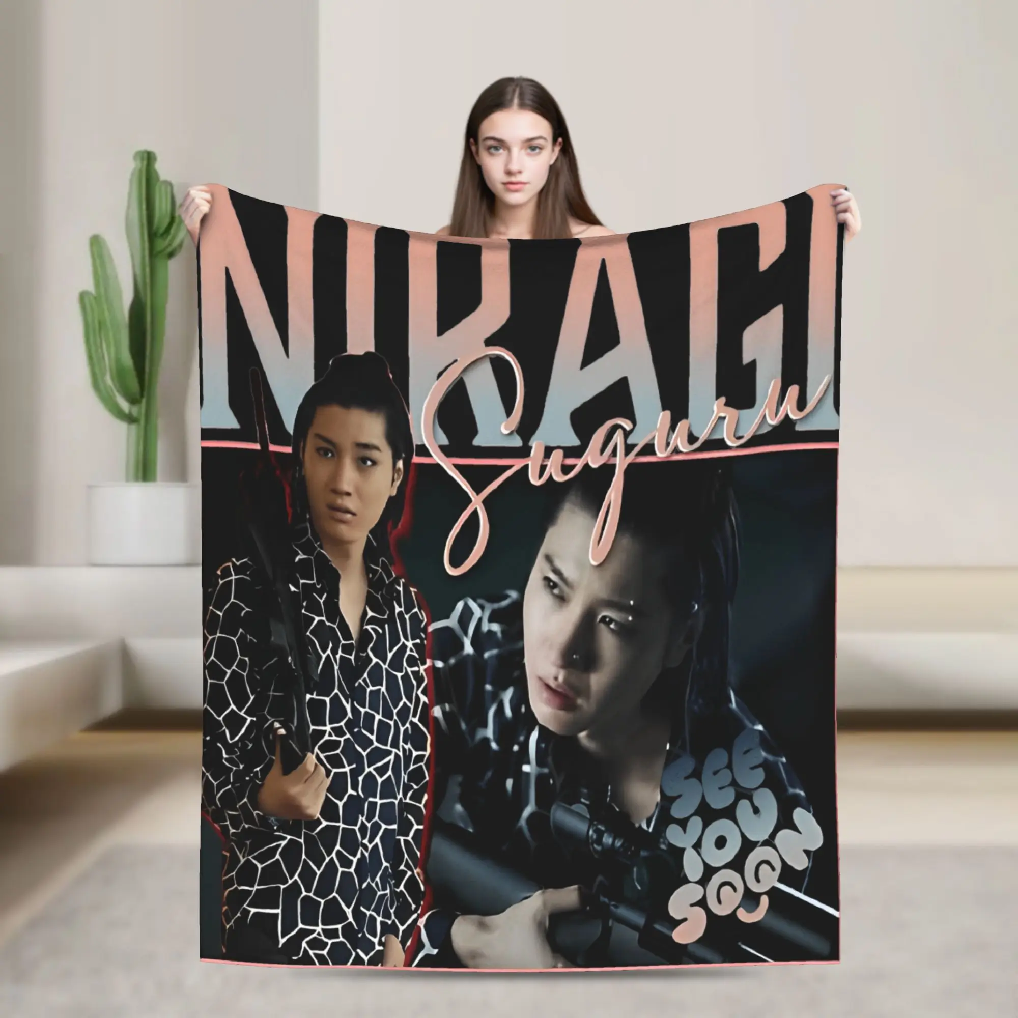 Niragi Suguru  Alice in Borderland Blanket  Travel Flannel Throw Blanket For Bedroom Soft Warm Design Quality Bedspread