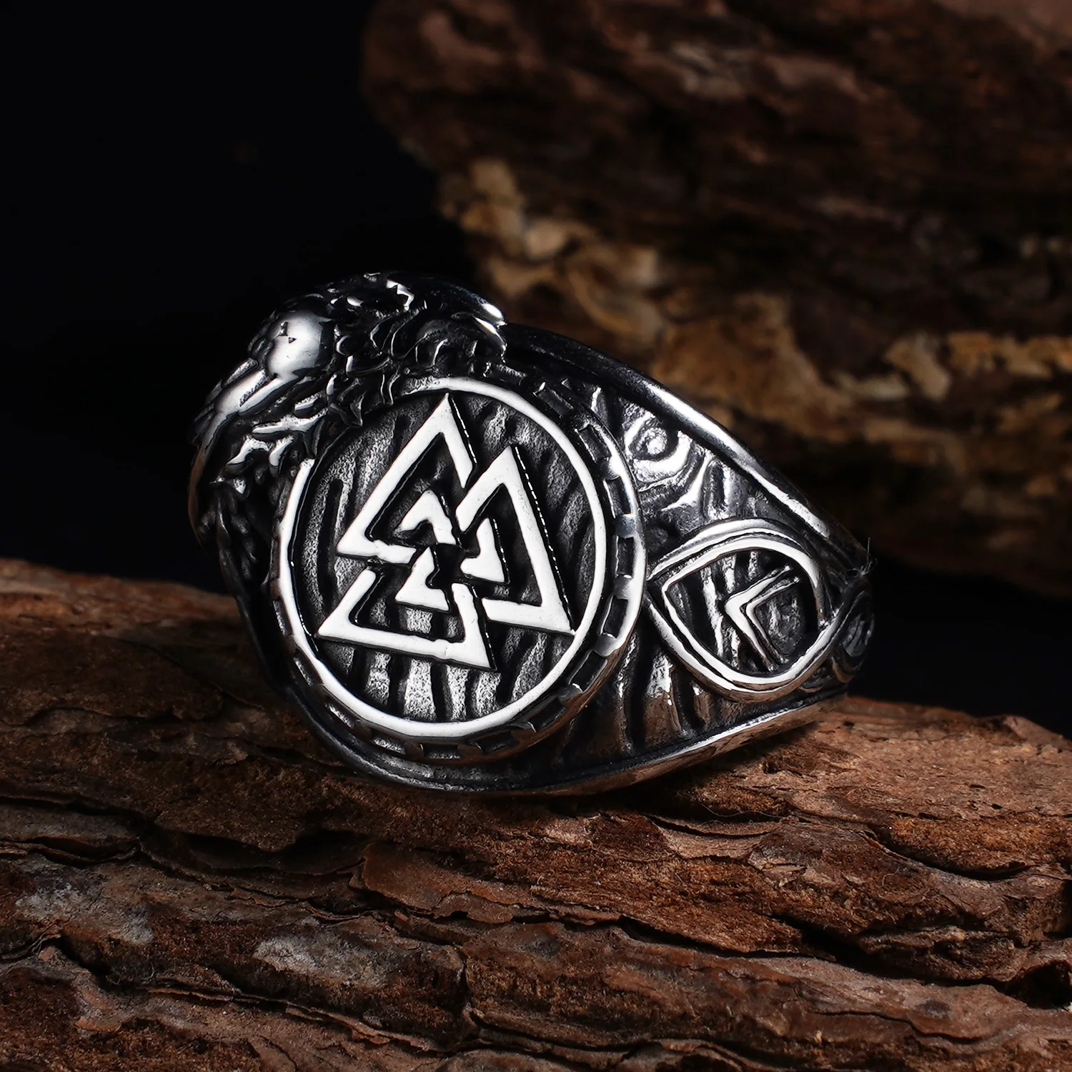 Stylish Men's Norse Mythology Ring - 316L Steel 3D Eagle Design