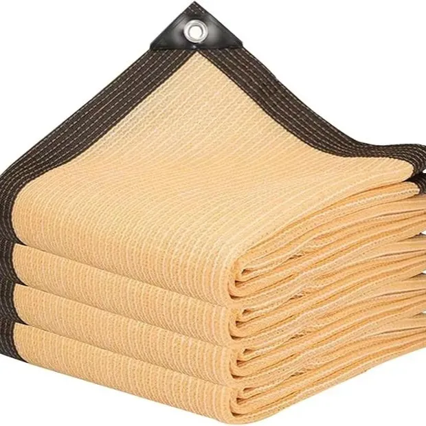 6.5x10Ft Sun Shade Cloth, Beige Rectangle UV Block Shade Canopy Sail for Patio, Permeable Outdoor Garden,Yard,Deck,Poolside