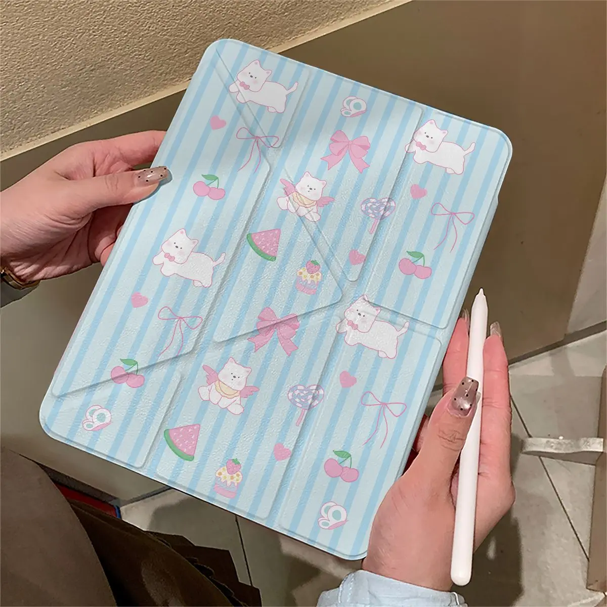 

Pink StripeTablet Case For iPad Pro 11 M4 M5 A16 2025 Air 4 5 6 7 12.9/13/9.7/10.2/10.5/9.7in 5th 6th 7/8/9 10th 11th Case