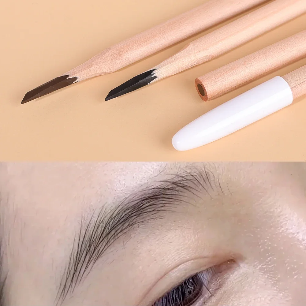 Machete Eyebrow Pencil Wooden Hard Microblading Waterproof Permanent Eyebrow Pen Easy To Apply Natural Eye Brow Enhancers Pencil