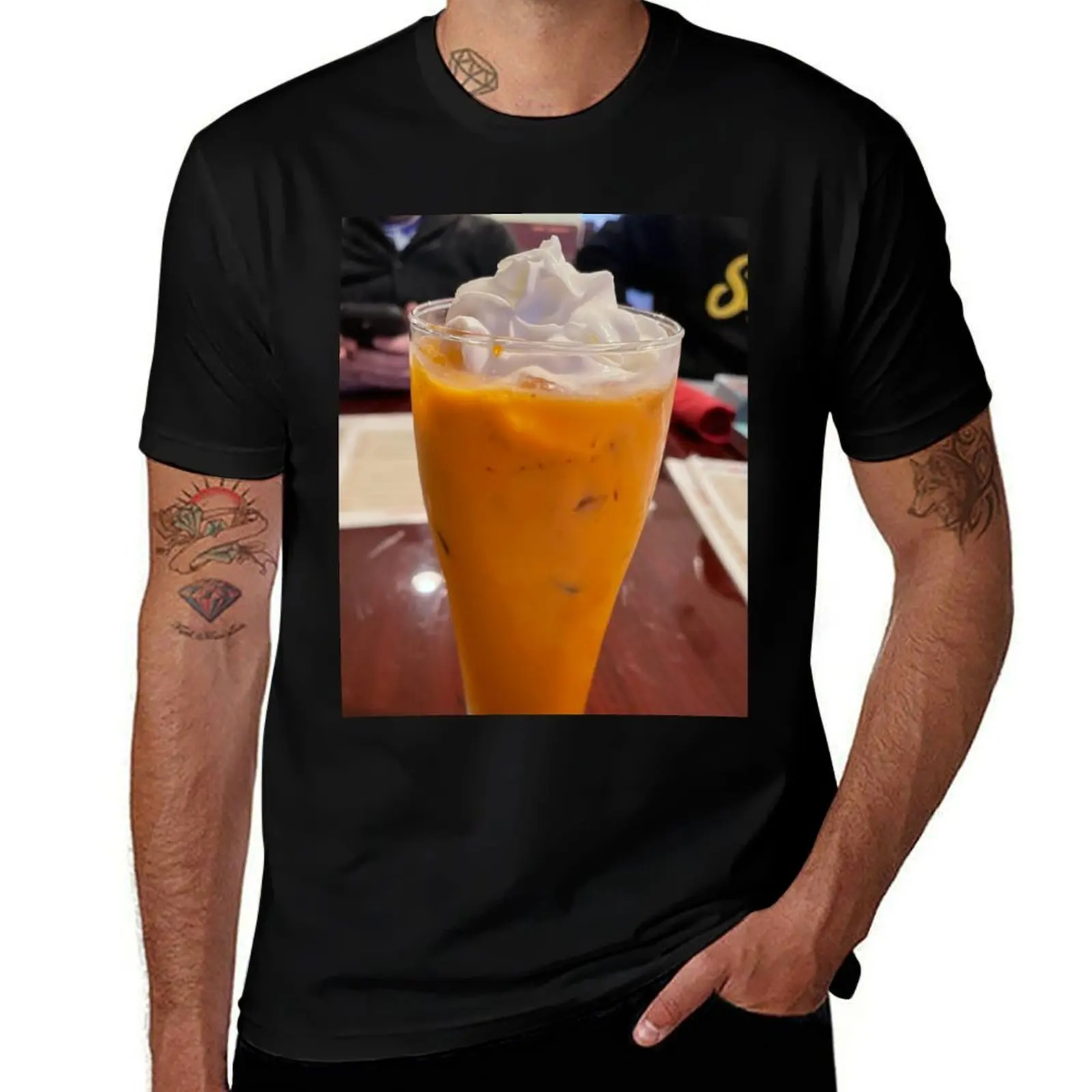 

Thai Tea with Whipped Cream Atop T-Shirt affliction shirts clothes sports fans men t shirt