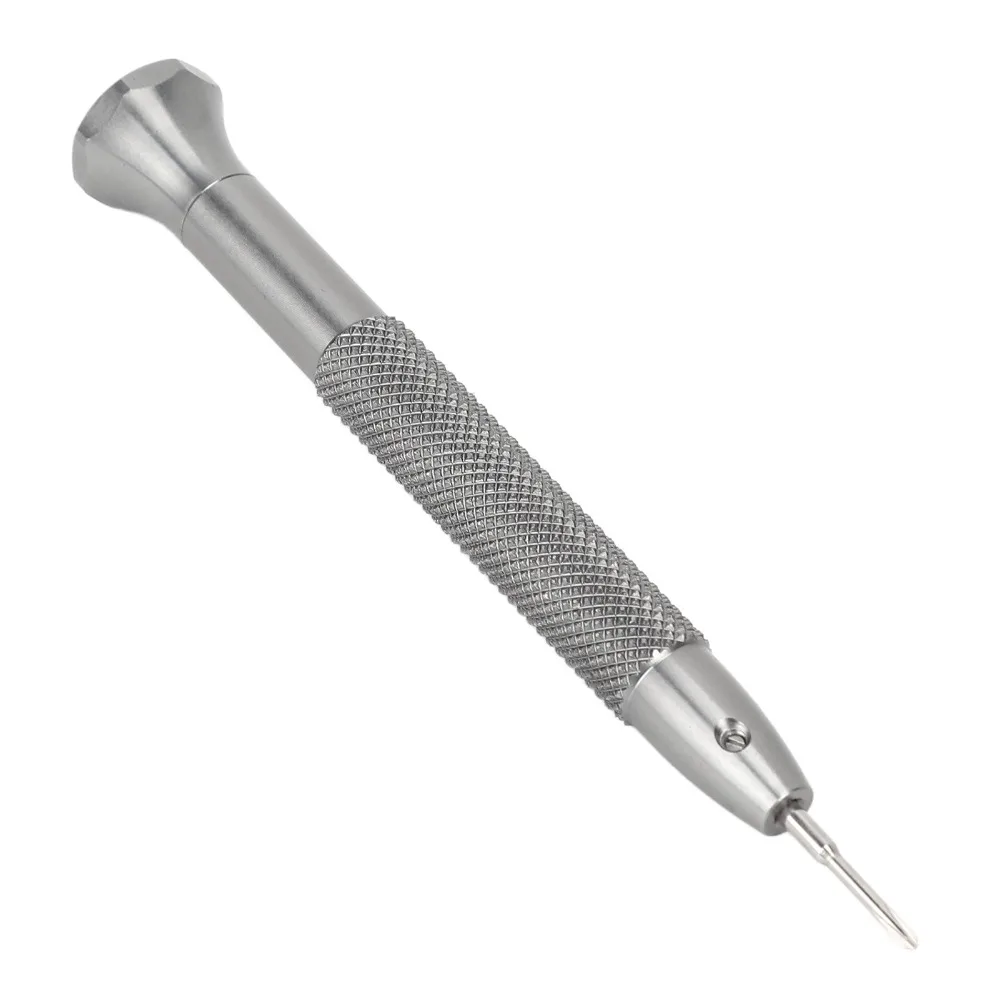 Steel Thick Handle Watch Screwdriver Set Multiple Sizes Silver Heavy Body Watch Repair Driver 0.8-1.6MM Watchmaker Screwdriver
