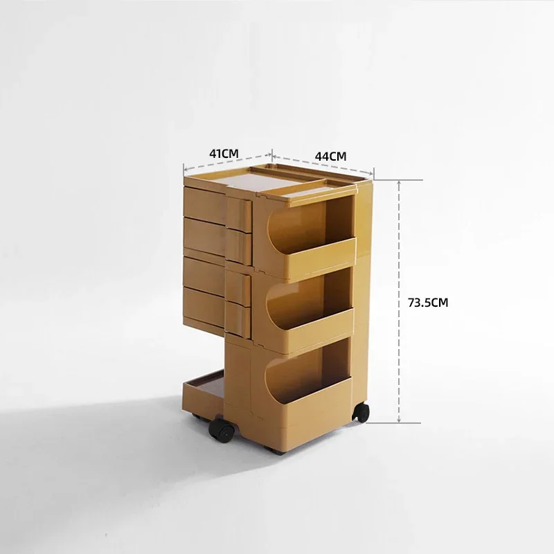 

Nordic Famous Design Rectangle PP Plastic2 Layer 3 Layer Storage with Wheel Removable Cabinet