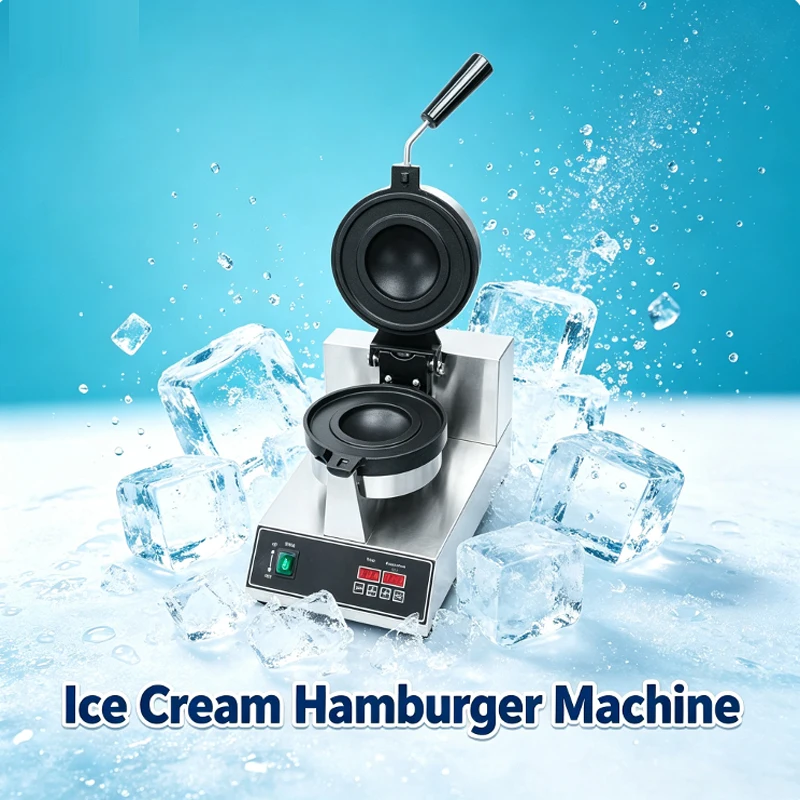 220v Digital Type UFO Hamburger Making Machine Electric Sand Maker Ice Cream Gelato Panini Press Machine Waffle Maker