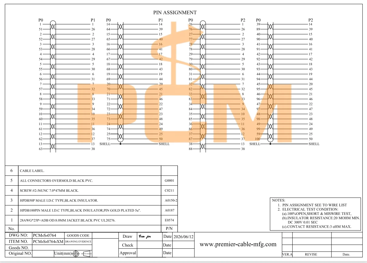 HPDB100 zu Dual HPDB50 Kabel Kompatibel mit Advantech 10250-1 100-Pin zu Dual 50-Pin SCSI-Signalkabel DAQ-System Industriesteuerung – Detail 4
