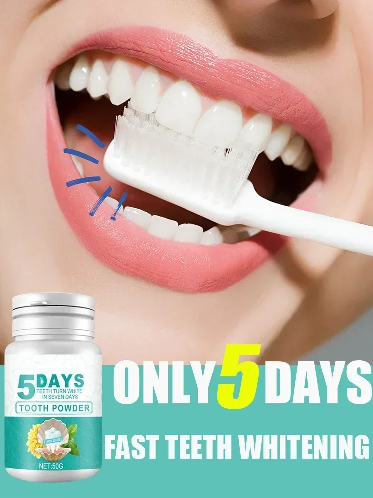 5 Day Teeth Whitening Powder Remove Plaque Stains Toothpaste Deep Cleaning Fresh Breath Oral Hygiene Dentally Tools Teeth Care