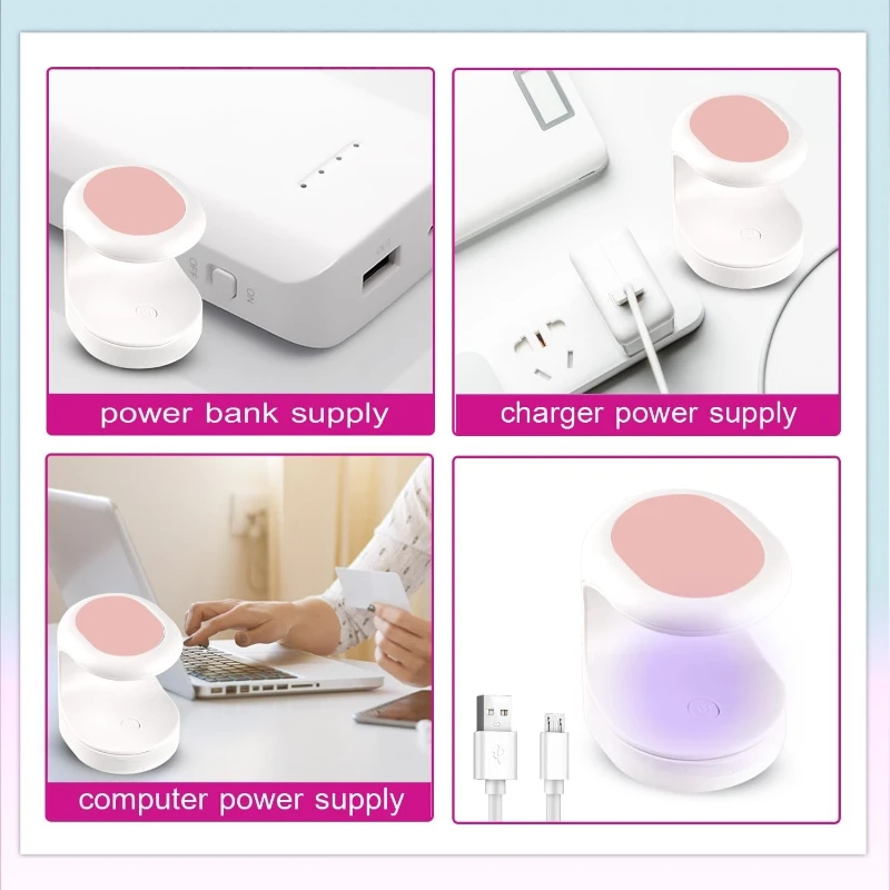 โคมไฟยูวีสำหรับเล็บแบบพกพาพร้อมถุงมือไร้นิ้วป้องกันรังสียูวี – เครื่องอบเล็บเจลขนาดเล็กสำหรับการทำเล็บมือแบบมืออาชีพ