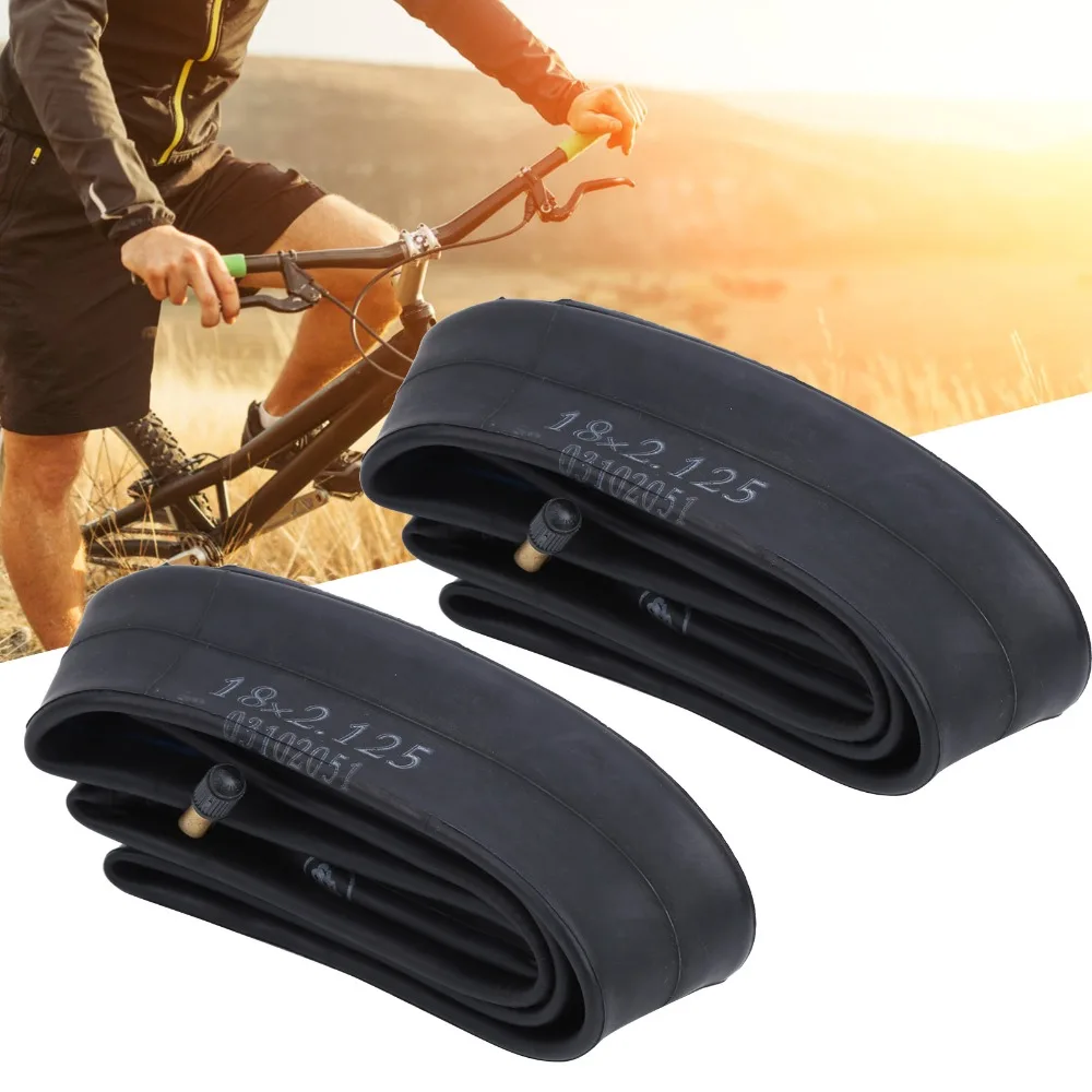 2PCS Durable 18x2.125 inch Bike Inner Tubes Butyl Rubber Black Bike Replacement Tubes Bike Tires Tube Bicycle Maintenance
