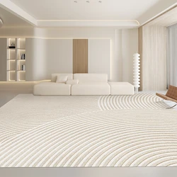 Modern Simple Striped Large Area Living Room Carpet Light Luxury Thickened Soft Bedroom Carpets Washable Easy Care Non Slip Rug