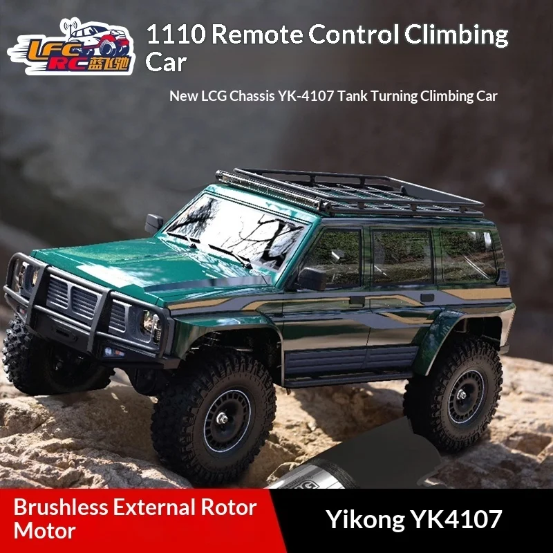 

New YK4107 Pro 1/10 RC Crawler - 4WD LCG Chassis with Tank Turn & Outrunner Brushless Motor, Remote Control Rock Climber