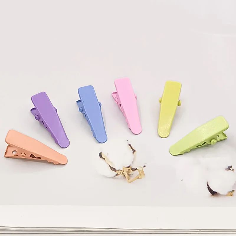 40 Stück/Set DIY Damen-Haaraccessoires 2,5cm Kleine Haarspangen Spitze Entenschnabel-Haarklammern aus Legierung in Bonbonfarben Mädchen-Kopfschmuck – Detail 7